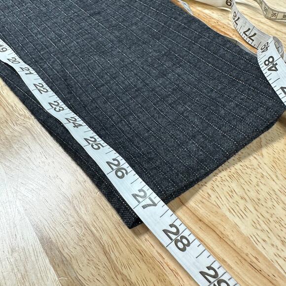 A.L.C. NWOT Diego Belted High Waisted Pinstripe Tapered Pant Gray Size 6 Pleated - Picture 10 of 10